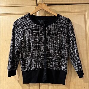 White House Black Market Black and White Knit Sweater